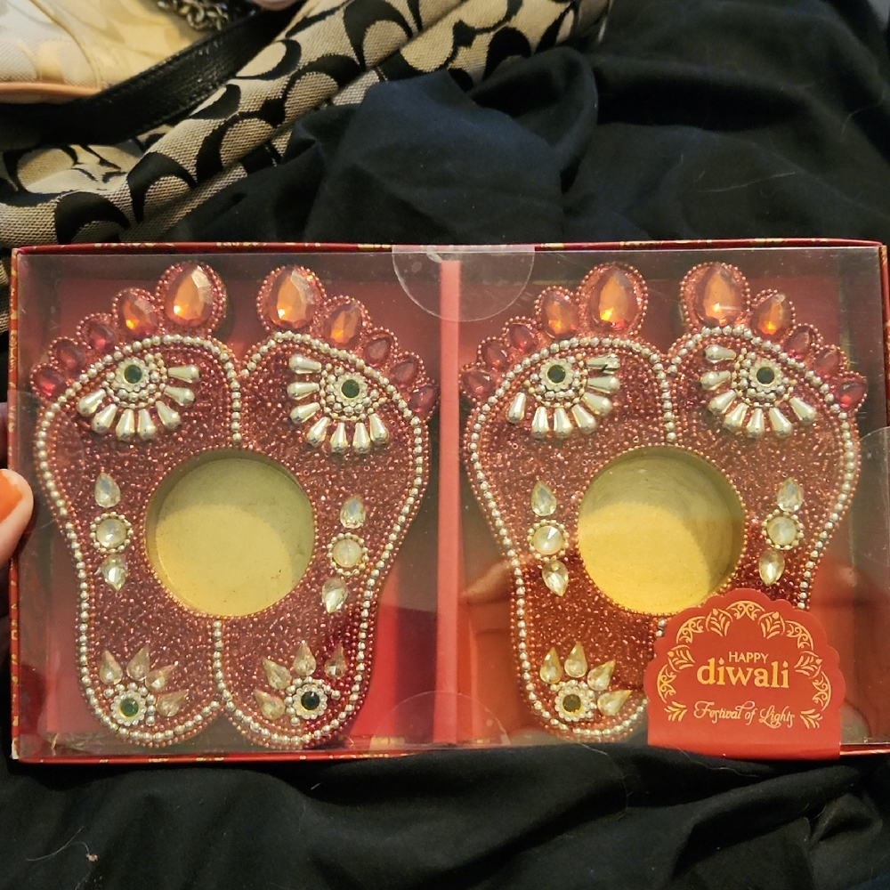 Decorative Diwali Footprint Candle Holders